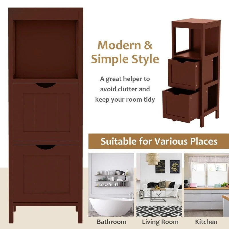Freestanding Bathroom Storage Cabinet with Drawers