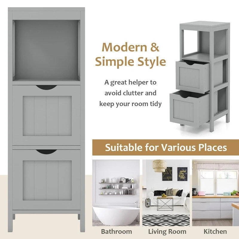 Freestanding Bathroom Storage Cabinet with Drawers