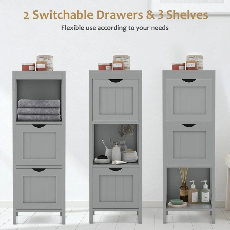 Freestanding Bathroom Storage Cabinet with Drawers