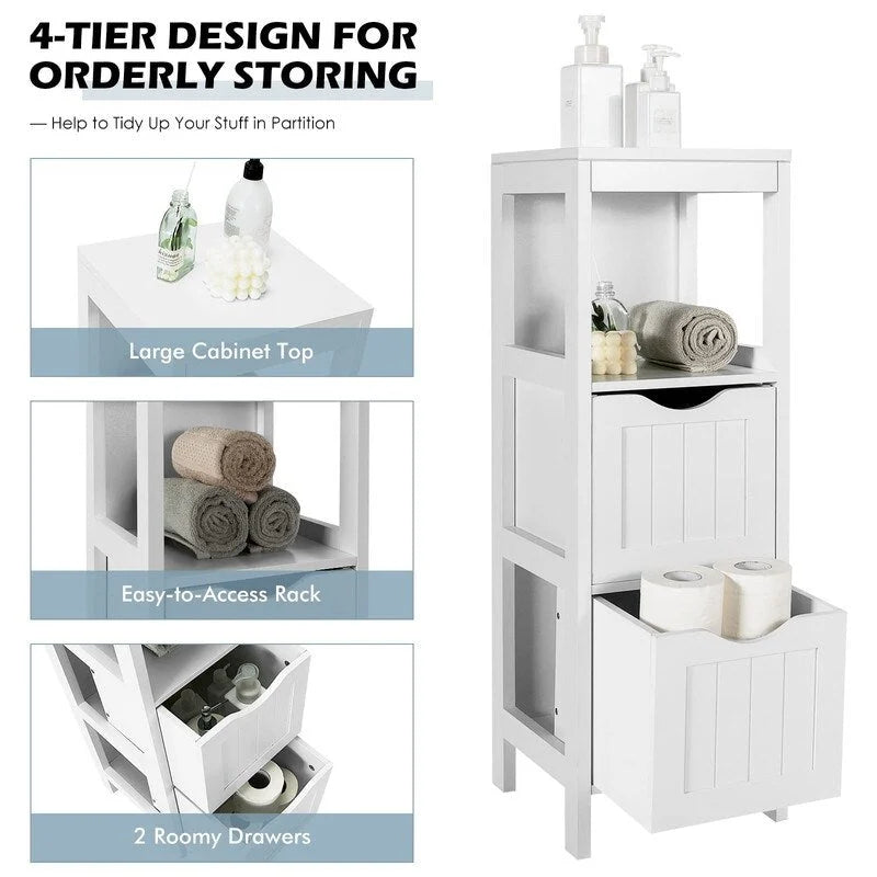 Freestanding Bathroom Storage Cabinet with Drawers