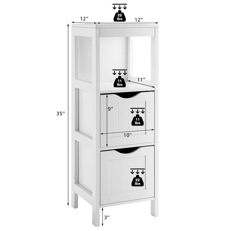 Freestanding Bathroom Storage Cabinet with Drawers