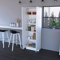 Freestanding Storage Cabinet with Double Doors and 5 Interior Shelves - 23.6Wx71.1H