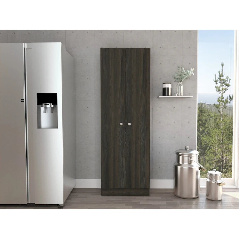 Freestanding Storage Cabinet with Double Doors and 5 Interior Shelves - 23.6Wx71.1H