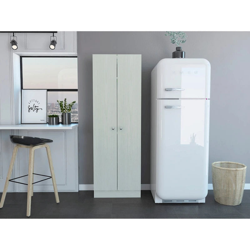 Freestanding Storage Cabinet with Double Doors and 5 Interior Shelves - 23.6Wx71.1H
