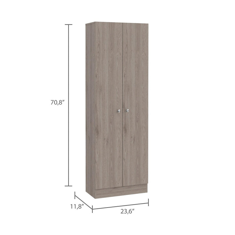 Freestanding Storage Cabinet with Double Doors and 5 Interior Shelves - 23.6Wx71.1H