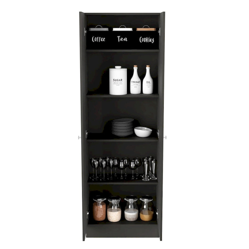 Freestanding Storage Cabinet with Double Doors and 5 Interior Shelves - 23.6Wx71.1H