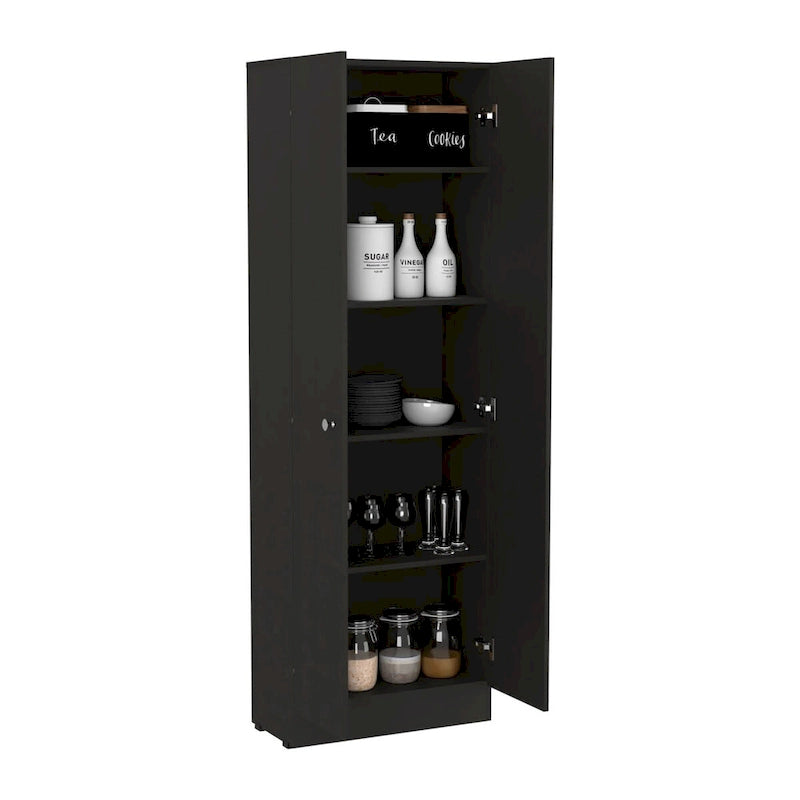 Freestanding Storage Cabinet with Double Doors and 5 Interior Shelves - 23.6Wx71.1H