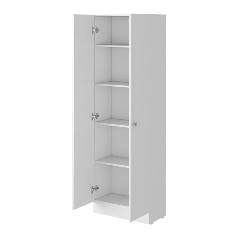 Freestanding Storage Cabinet with Double Doors and 5 Interior Shelves - 23.6Wx71.1H