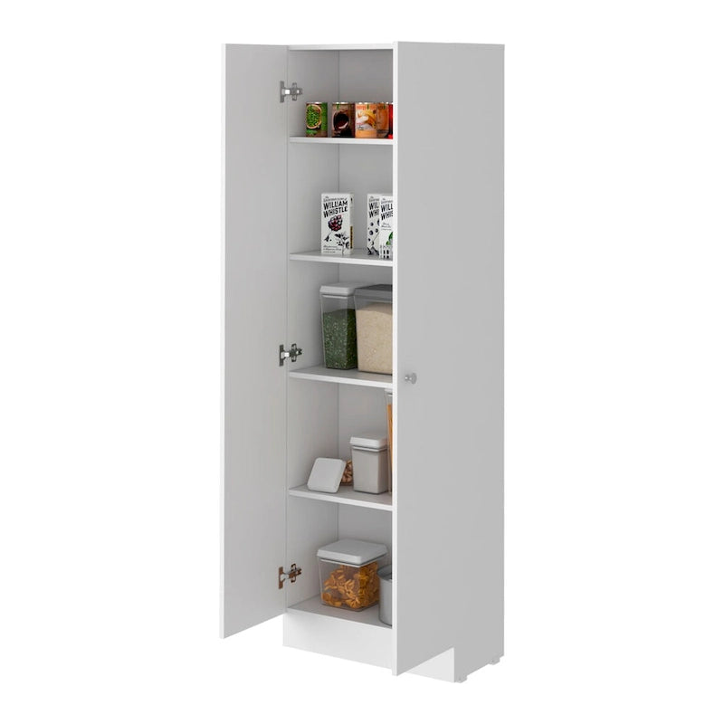 Freestanding Storage Cabinet with Double Doors and 5 Interior Shelves - 23.6Wx71.1H