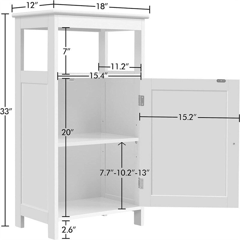 Freestanding Bathroom Storage Cabinet with Adjustable Shelf