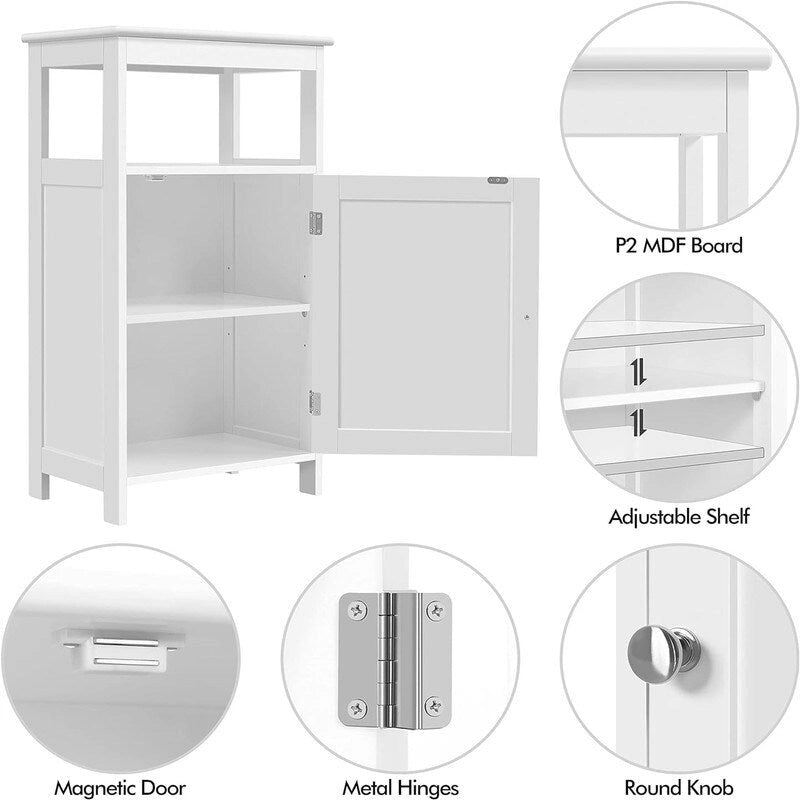 Freestanding Bathroom Storage Cabinet with Adjustable Shelf