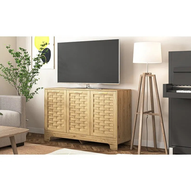 3-Door Storage Cabinet Buffet Sideboard with Adjustable Shelf