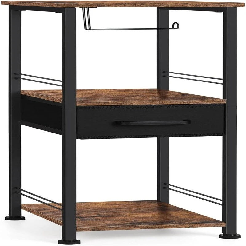 3-Tier Bathroom Storage Shelf with Drawer and Toilet Paper Holder - 10.2Dx11.8Wx28.1H
