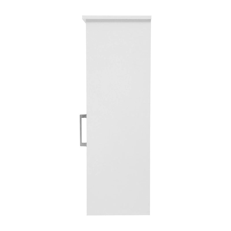 Freestanding Bathroom Storage Cabinet with Open Shelf and Single Door - White
