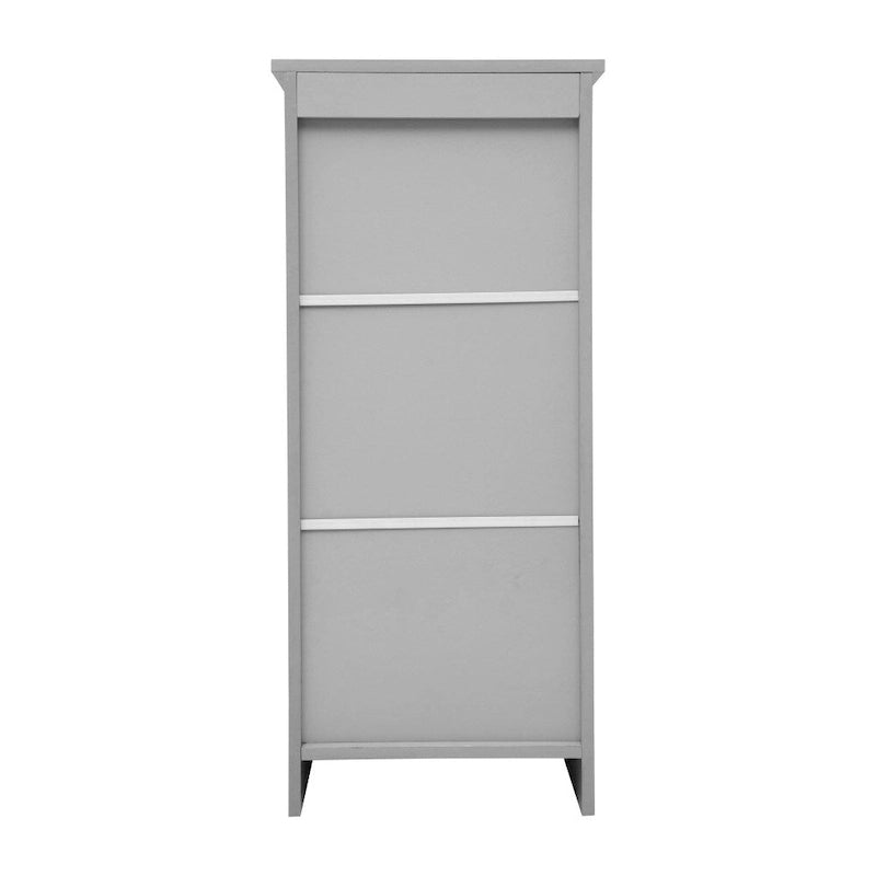 Freestanding Bathroom Storage Cabinet with Open Shelf and Single Door - White