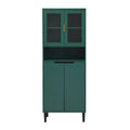 Tall Freestanding Storage Cabinet with Glass Doors