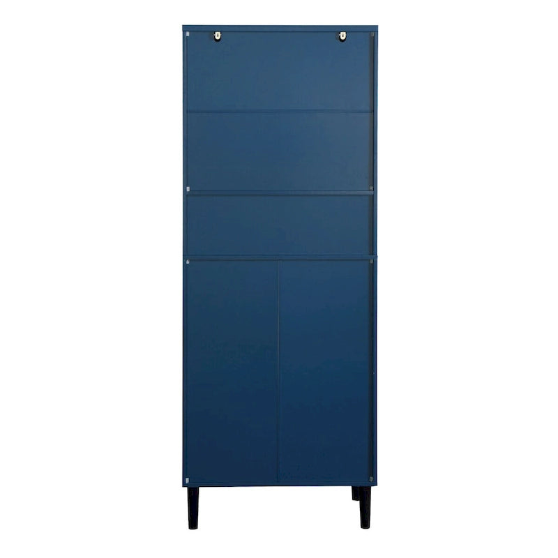 Tall Freestanding Storage Cabinet with Glass Doors